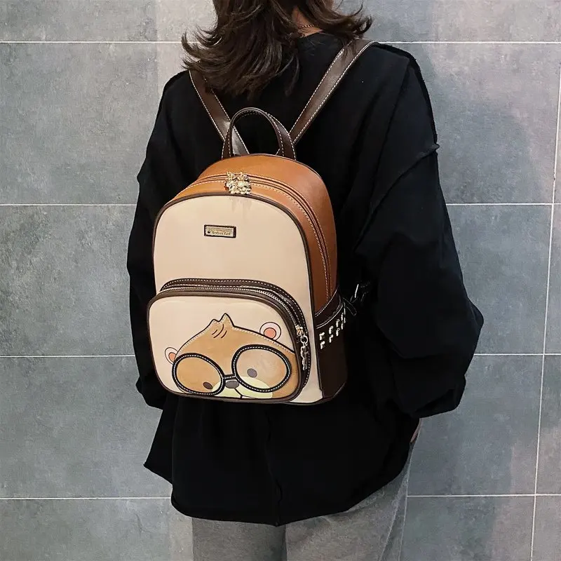 New Korea style Women Shoulder bags water resistant lovers PU leather fashion Mini backpack