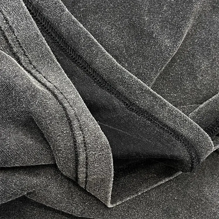 Washed plus size 240 gsm 100% cotton screen printing drop shoulder street wear black vintage t-shirts for men