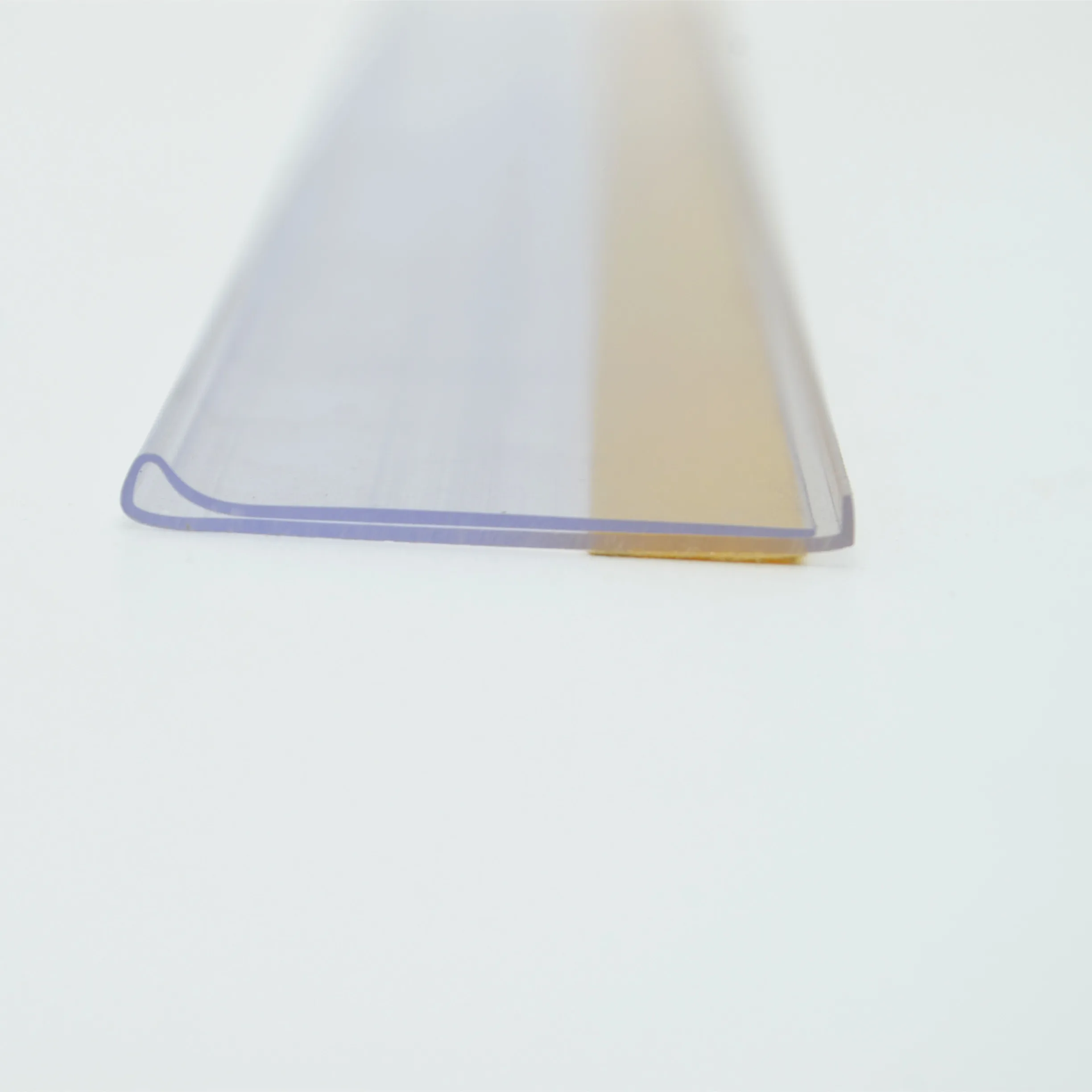 Mul-color PVC supermarket or store shelf label holder plastic strip clip with adhesive back