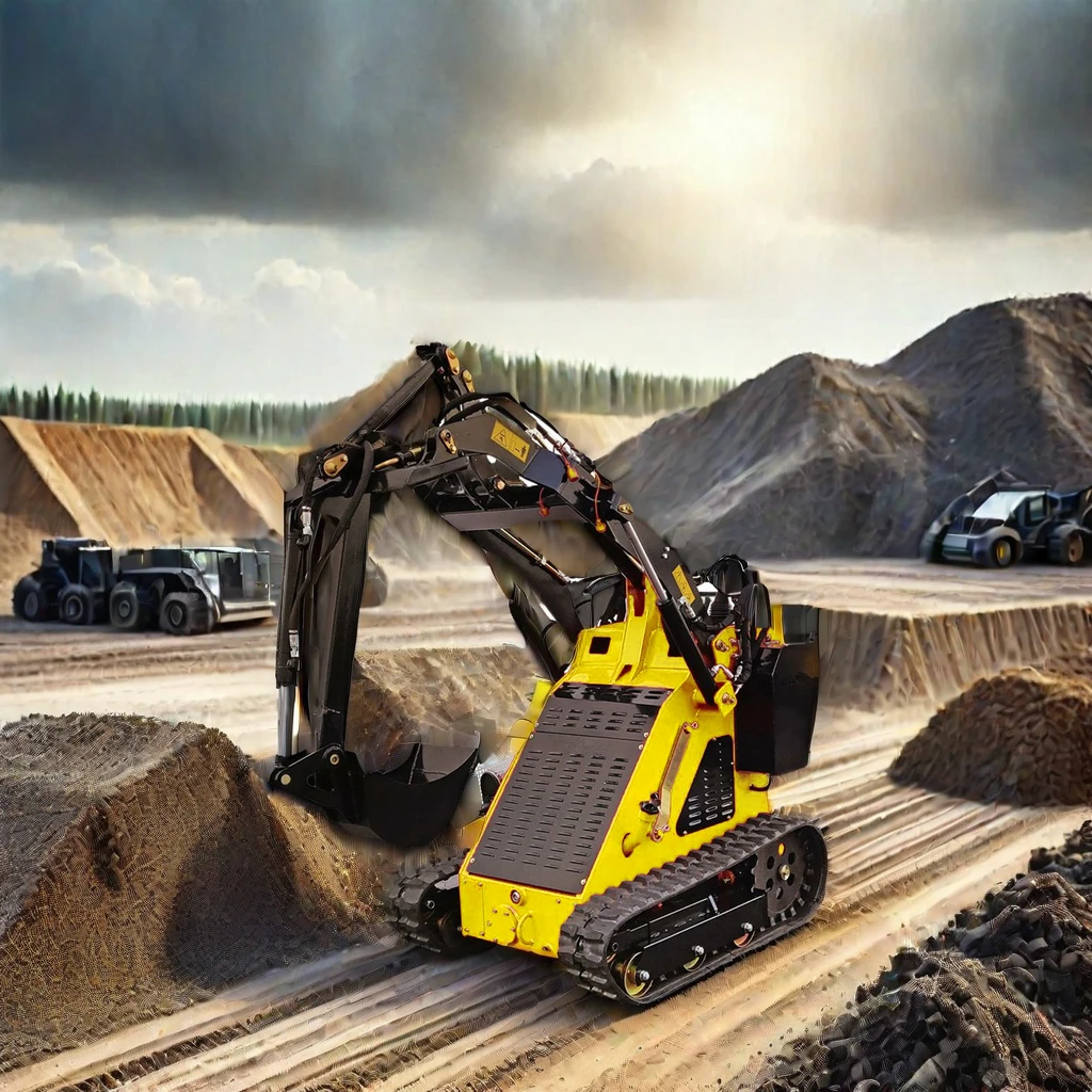 Multi-functional mini track loader 1000lbs loading capacity stand behind mini skid steer for retail