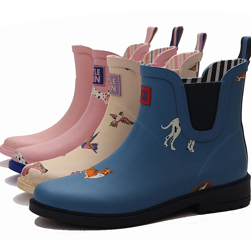 Женские резиновые зимние сапоги lowtop dripdrop, короткие синие резиновые сапоги для женщин