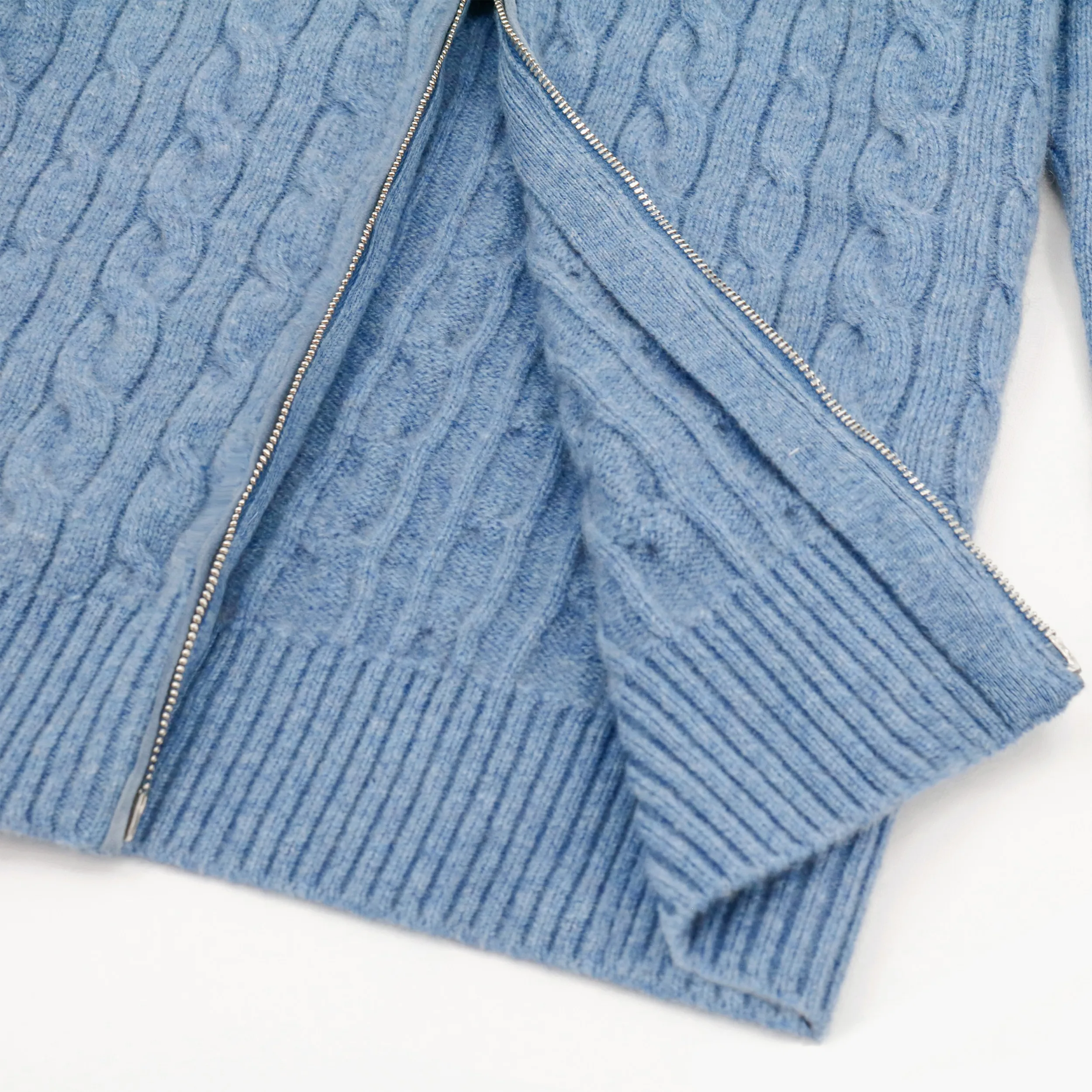 AiNear wholesale custom logo design oem odm long sleeve turtleneck male 100% cashmere wool blend cable knit men cardigan sweater