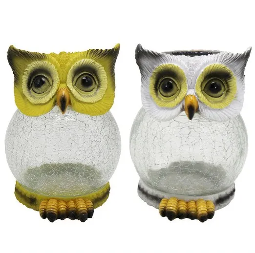 Solar Lights Outdoor Garden, Animal Solar Lights Outdoor Waterproof, Resin Owl Solar Lamps Decorative