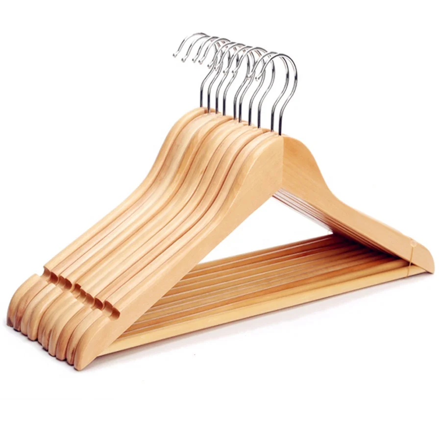Wholesale pants suit coat plant white natural wood hanger gold hook clothes wooden hangers in bulk for boutique clothes cloths