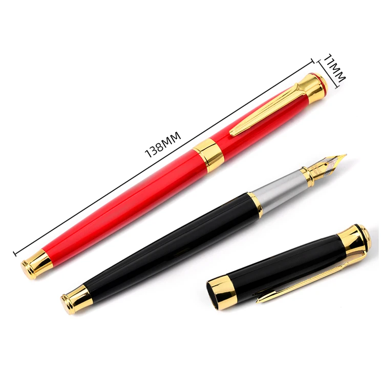 2022 Business Promotional Gift Pen With Box Set Luxury Calligraphy Fountain Pen Ink Cartridge Gift Metal Pen Set