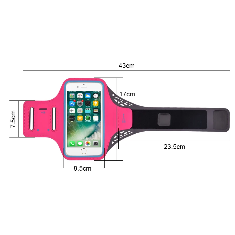 Hot Sale Fashionable Running Workout Fitness PVC Polyester Lightweight Phone Holder Armband for 6.5 Inch Phones