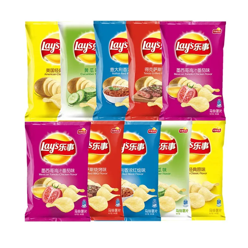 Wholesale chinese potato chips cucumber flavor exotic chips food lays
