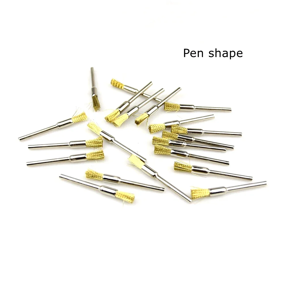 Mini Copper Wire Brush 3mm Shank Mounted Polishing Grinding Wheel for Deburring Clean