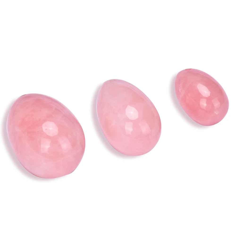 2020 natural pink crystal jade yoni egg for vaginal movement egg ball standing jade rope and gift box
