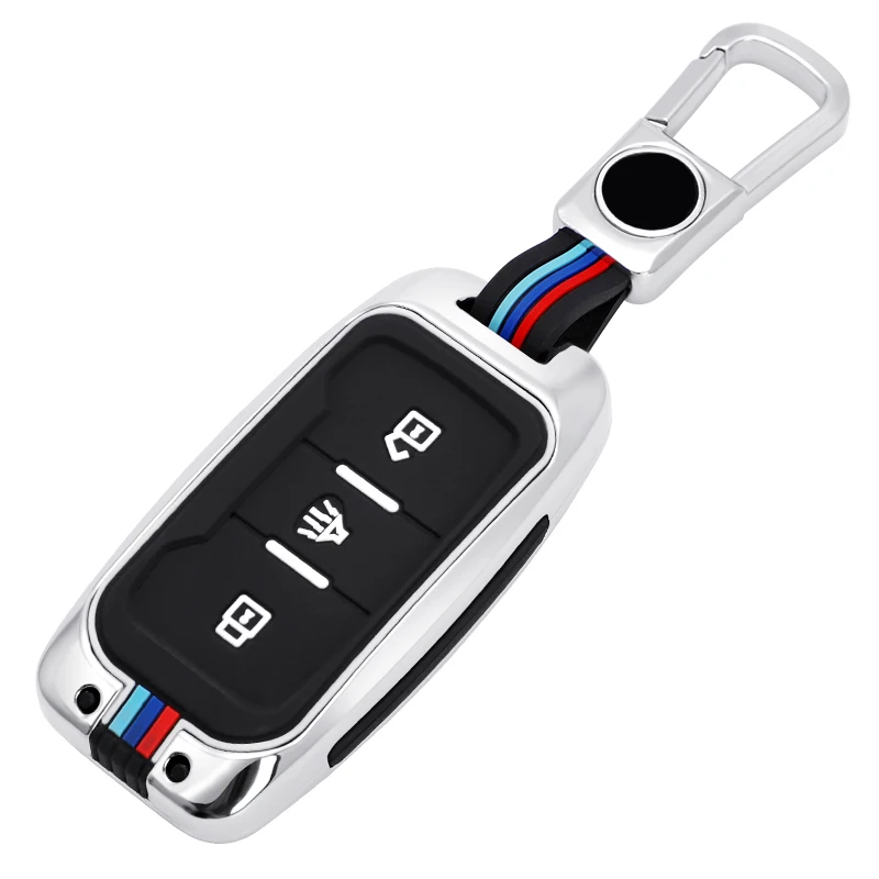 Zinc Alloy Silicone Car Key Case Shell Cover For Chery Jetour X70 X90 X3 X70S Smart Keyless Remote Fob Protect Case Accessories