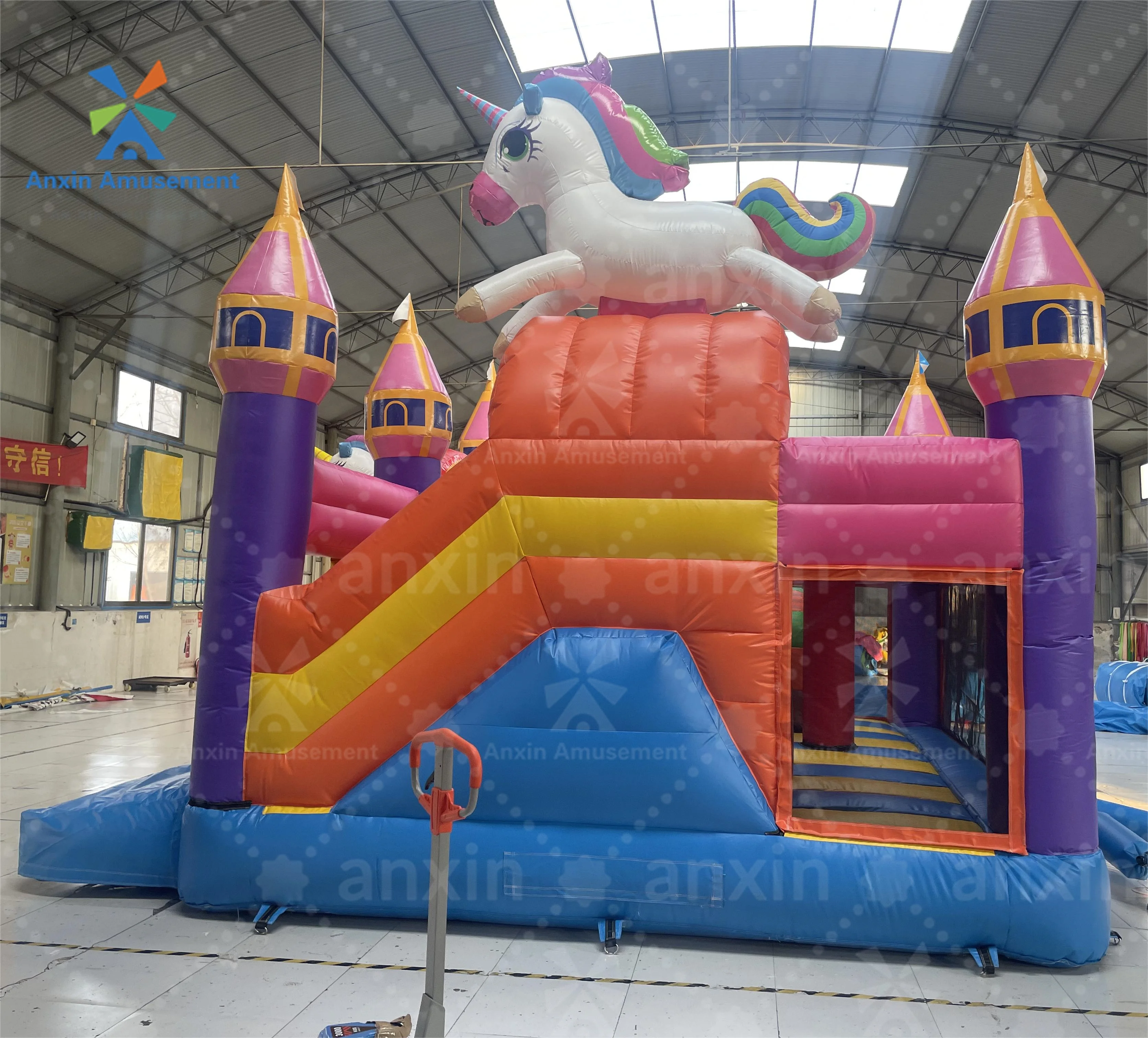 Сияющая Звезда мечта Единорог надувной замок батут с водяным бассейном для летней вечеринки