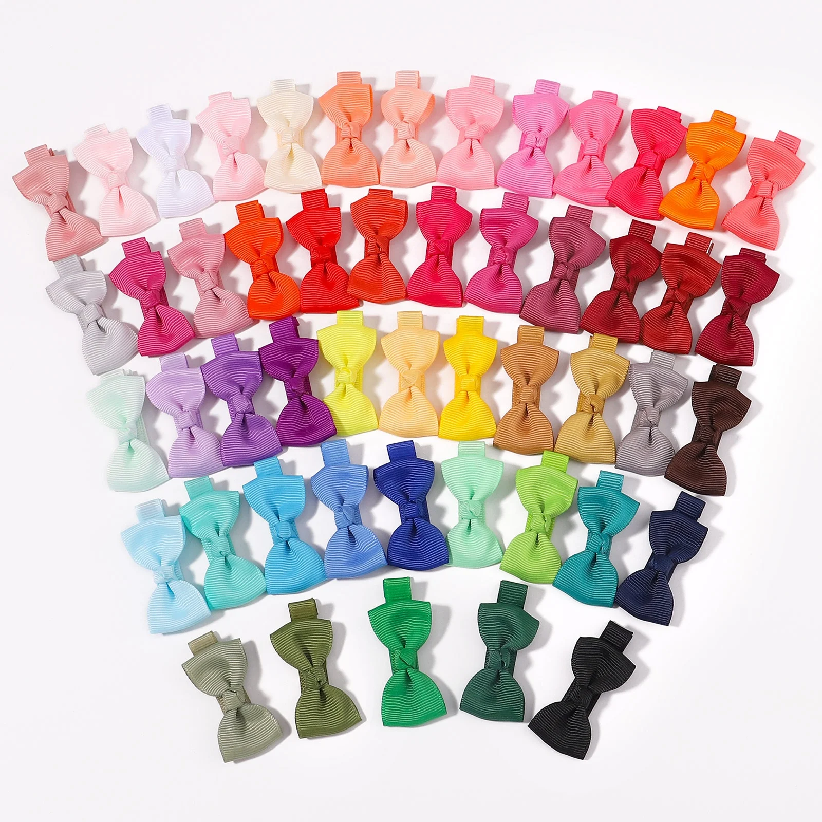 E-Magic wholesale kids baby girls alligator clip rainbow grosgrain polyester ribbon hair clip custom colorful hairpins for girls