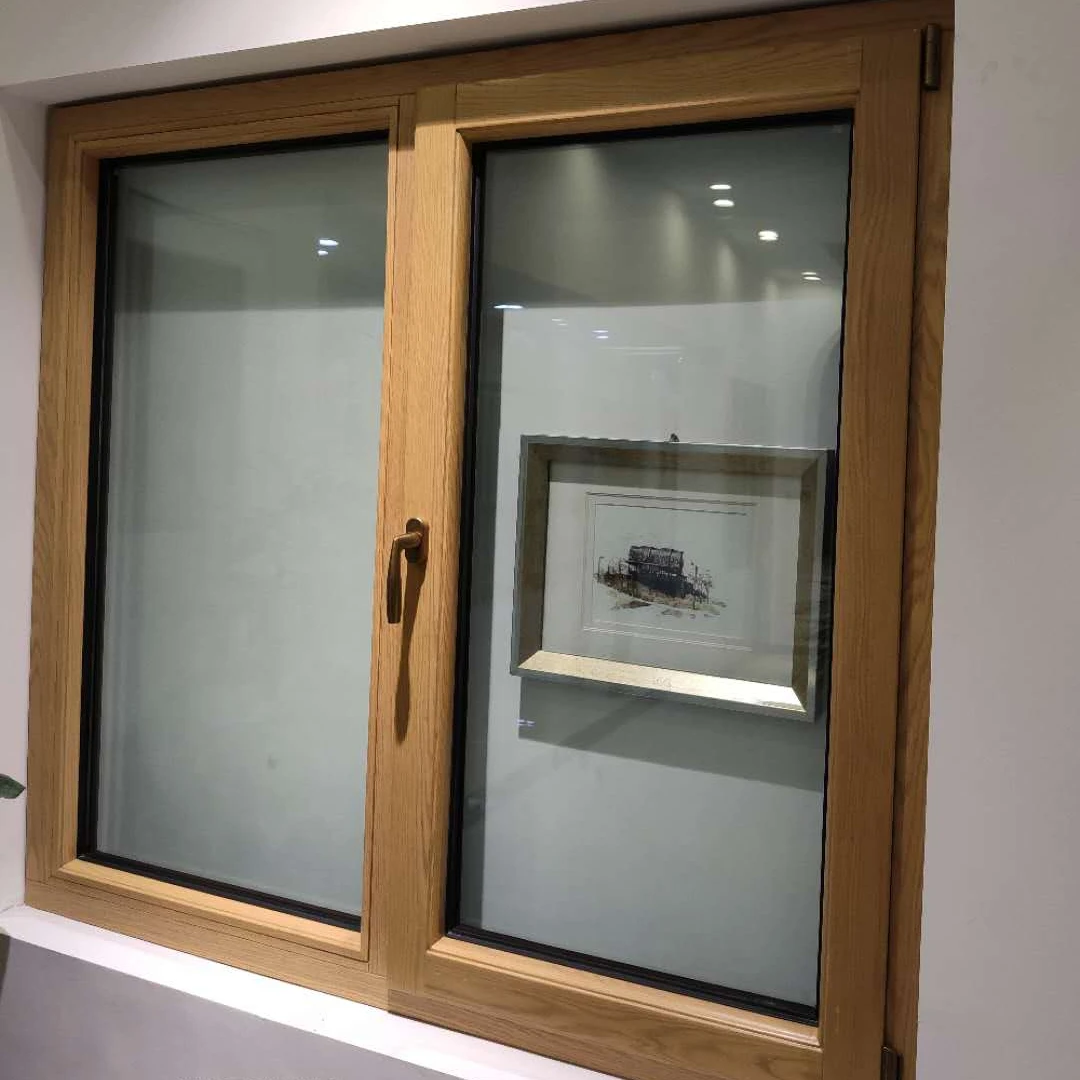 Modern Designs Solid Wooden teak Wood Aluminium-Wood Clad casement Windows
