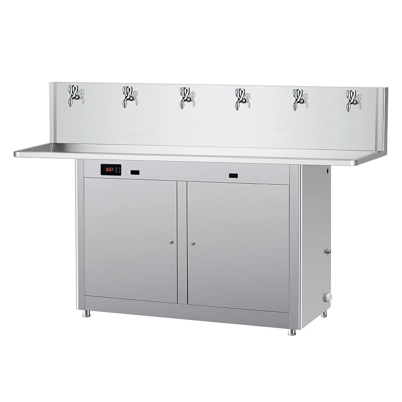 Commercial stainless steel large capacity vertical installation of heat and heat purifier drinking water machine outdoor