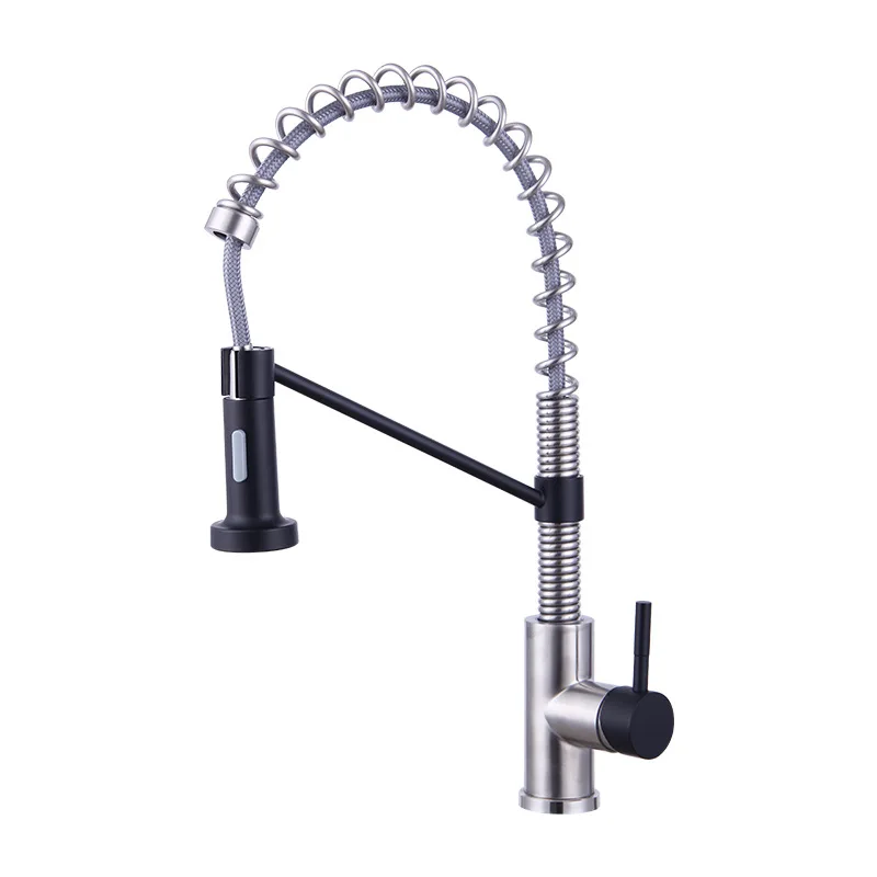 Hot Cold Pull Out Kitchen Faucet Spring 304 316 Stainless Steel Pull Down Gourmet 360 Deck Mounted Sink Sprayer Water Mixer Taps