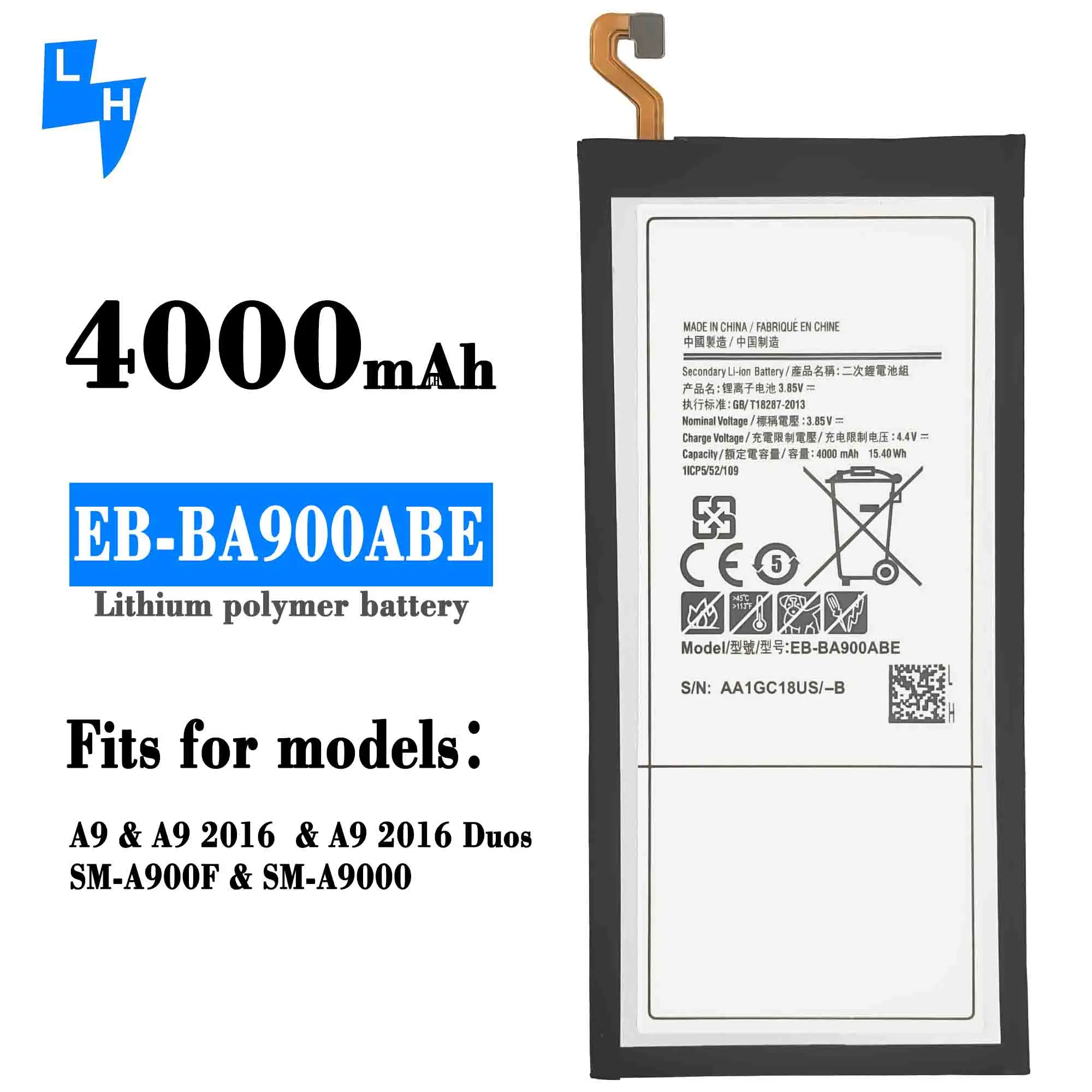 4000mAh EB-BA900ABE A9000 Battery for Samsung A9-2016 battery