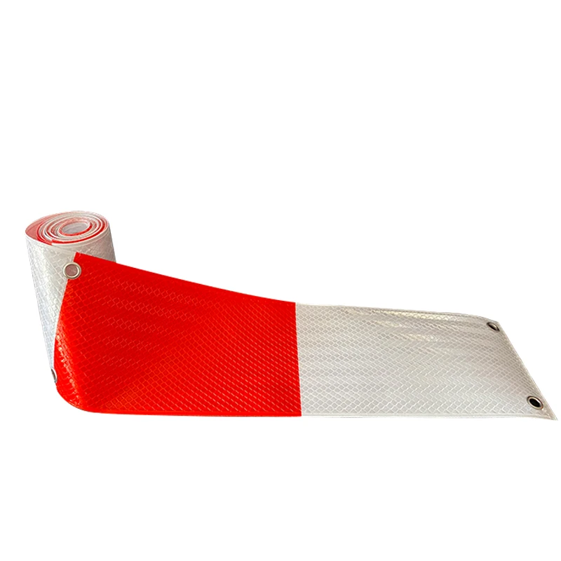 Red and White Eyelets Security Fence Barriers Reflective Strip For Fencing Barriers