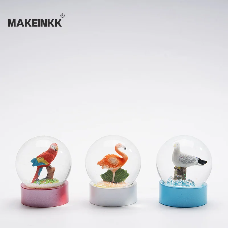 Custom Polyresin Snow Globe, Resin Water Globes, Toucan Glass Ball Factory Hand Painted Gift & Crafts