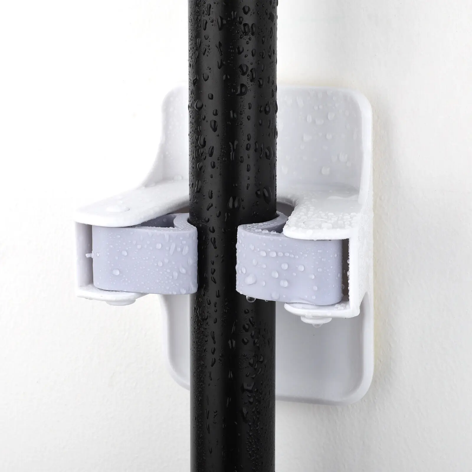 Multifunctional Wall Mount No Drilling Hanging Laundry Room Mop Holder Organizer Self Adhesive Broom Holder