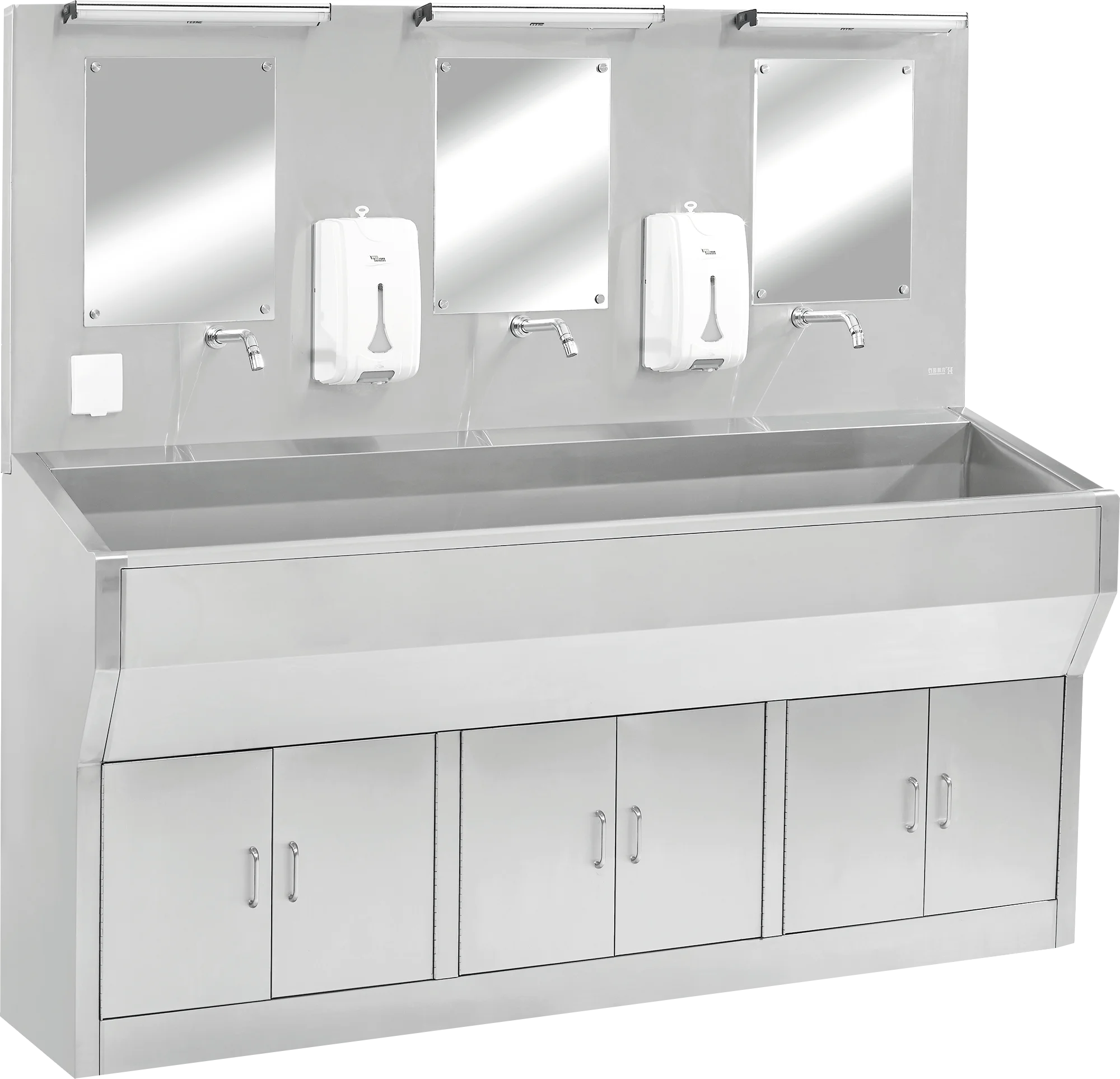 HH/XSC-180-A 304 Stainless Steel Hand Basin Sink with mirror for Hospital Operation Room and Bathroom Part of Hospital Furniture