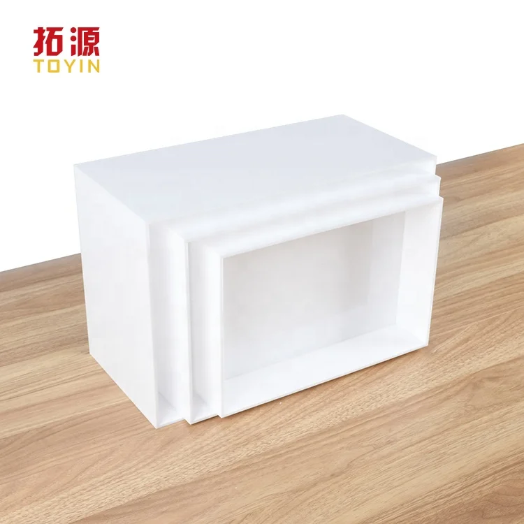 In stock Set of 3 piece Acrylic Food Display Buffet Riser Acrylic Riser Stand Food Pedestal Box Display