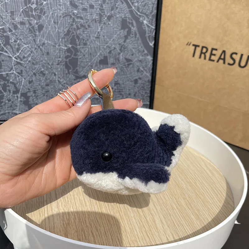 Custom Logo Sea Animal Whale Doll Pendant Stuffed Animal Soft Plush Keychain