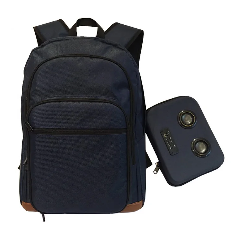 New High Quality Outdoor Hiking Back pack Large quality Navy 1680D Oxford Radio Backpack Bluetooth Wireless Speakers Backpack
