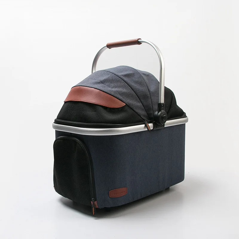  Luxury 2 in1 Pet Travel Trolley Case Detachable Dog Carrier Basket Bag Foldable Cart 4 wheels Portable Double