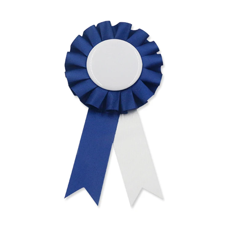 Factory handmade 100% polyester Blank award ribbon rosette for celebration