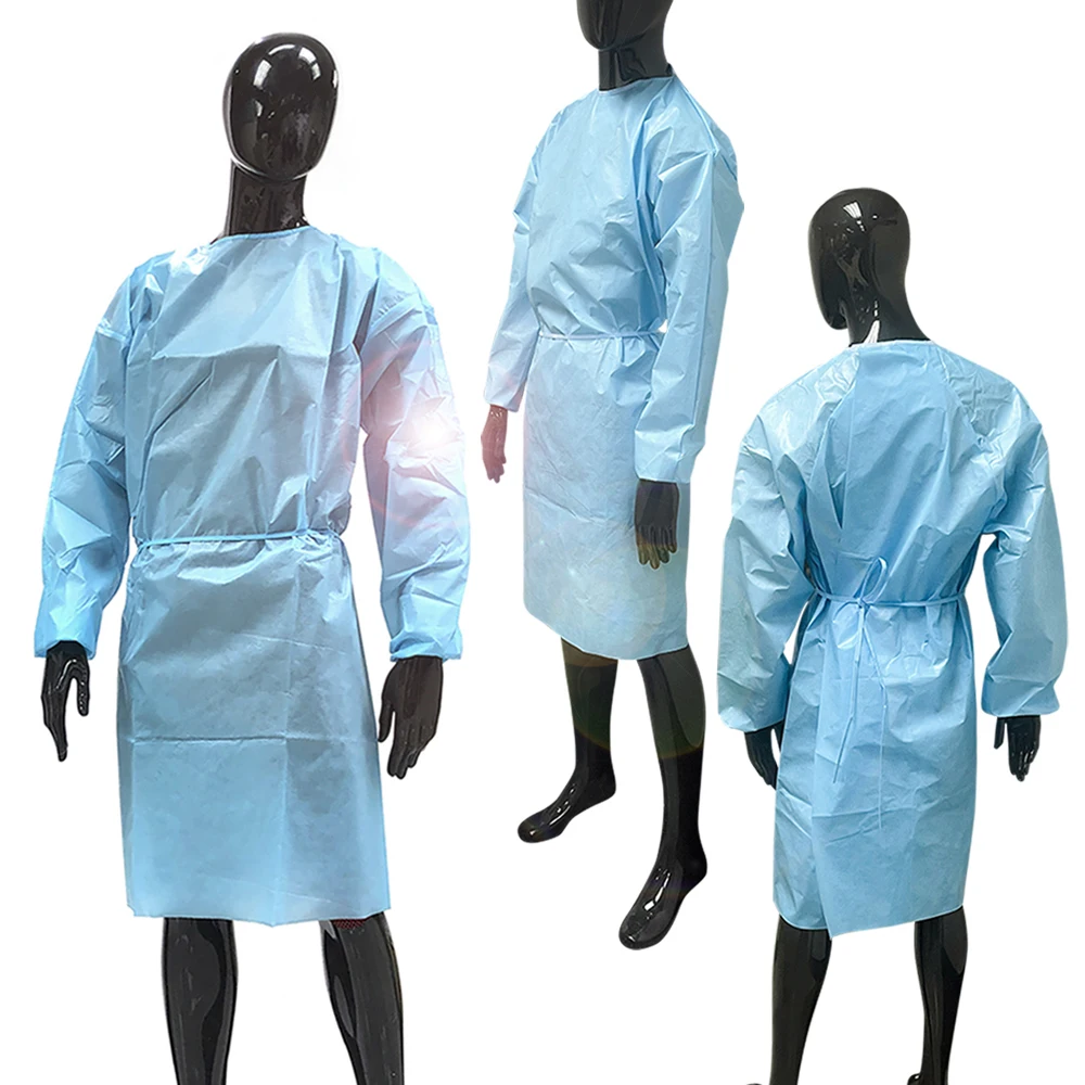 China Supplier Wholesale Non Woven Disposable Clothing Blue Aami Level 1 Gown For Adult