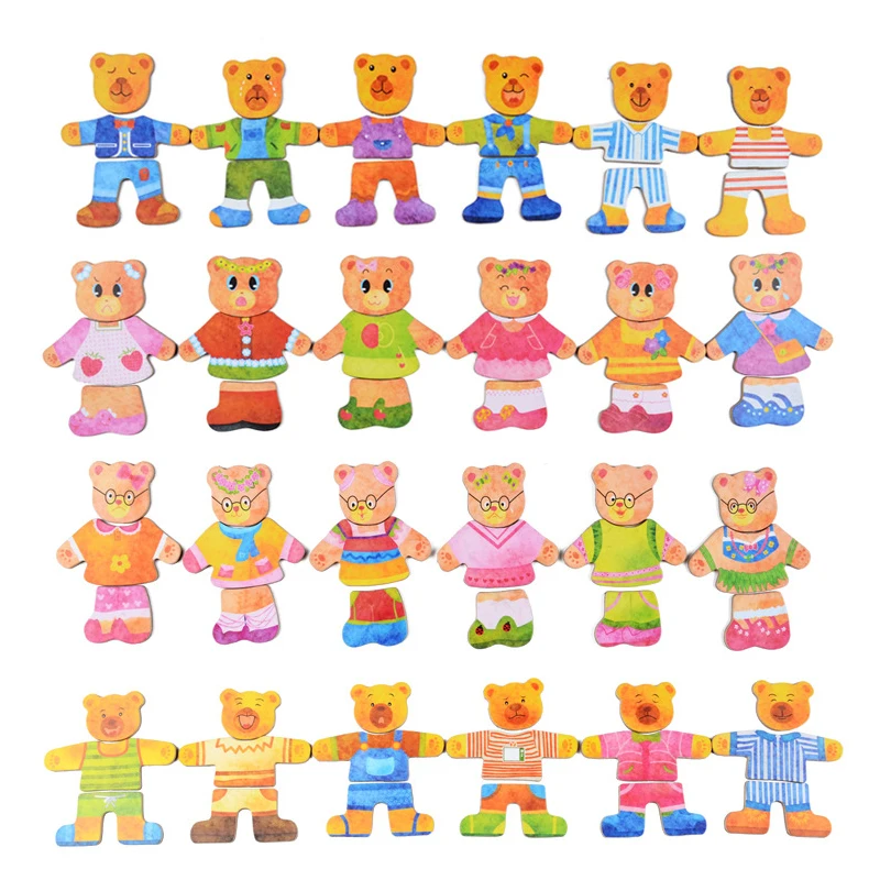 Wholesale Bear Family Dress Up Change Match Clothes Iron Box Educational Toys for Kids
