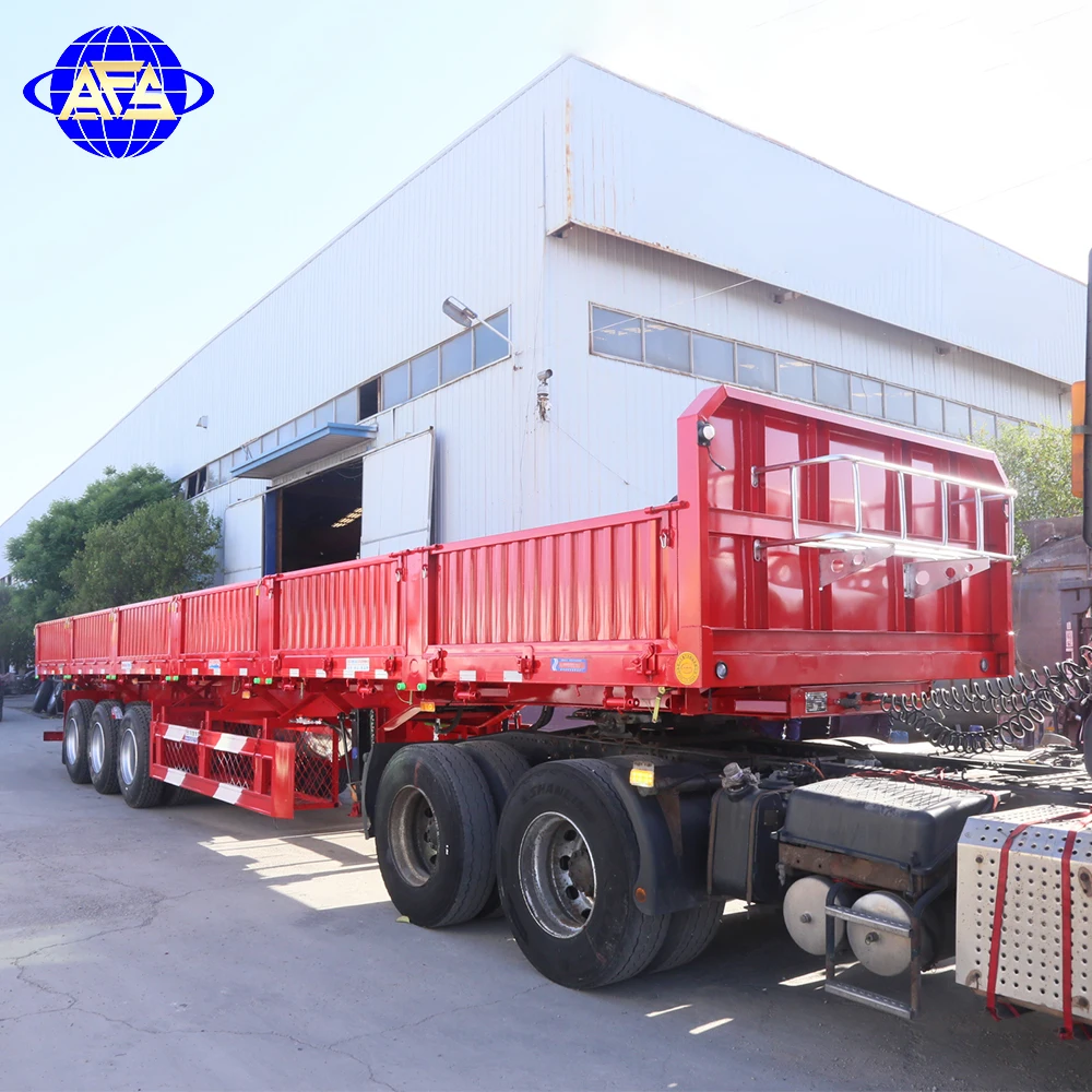 3 Axle 4 Axle Hydraulic Lift Side Side Tipper Dump Semi Truck Trailer For Sale