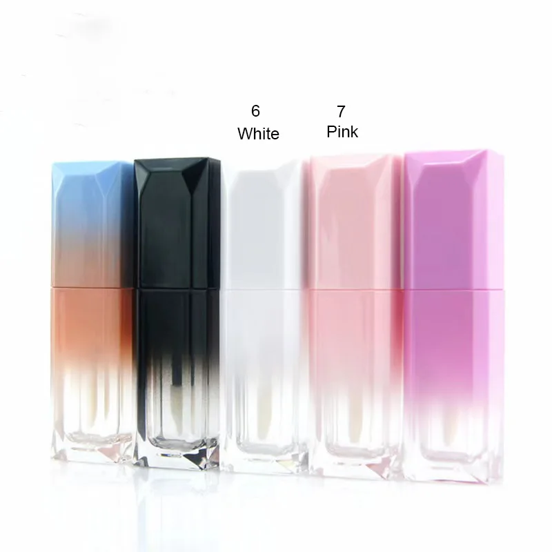 5ml Custom Lipgloss Tube Private Label Square Lip Gloss Wand Tube Colour Gradient Lip Gloss Empty Container