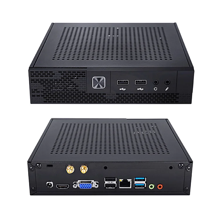 Mini PCs J4125 J1900 J6412 Dual Display VGA+HD Cheap Small Size X86 Desktop Computer PC for Office Home Kiosk School