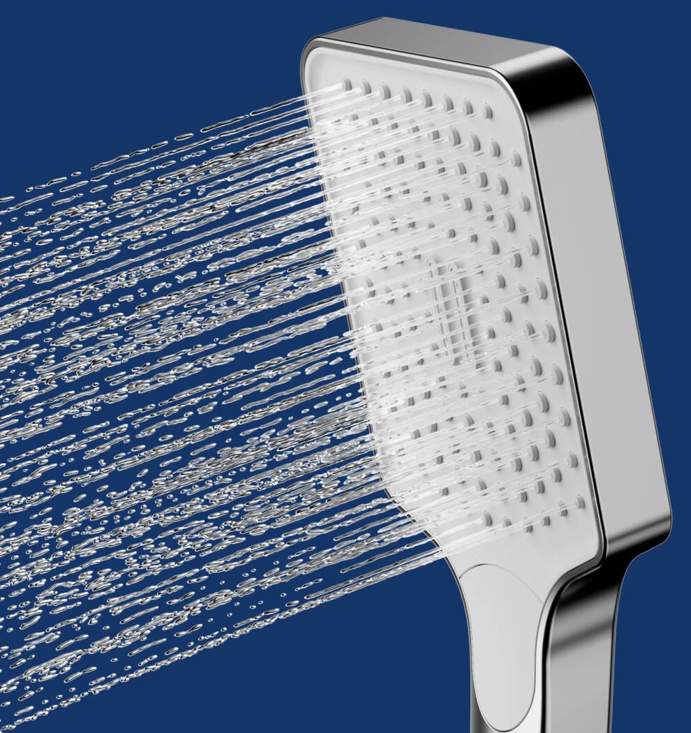 Modern Design Brass Multifunction Rainfall  Shower System Dual Shower Head Hot And Cold Mixer Shower Faucet Set