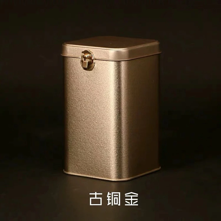 Luxury Empty Square Locked Tea Packaging Metal Box Creative Rectangle Tins