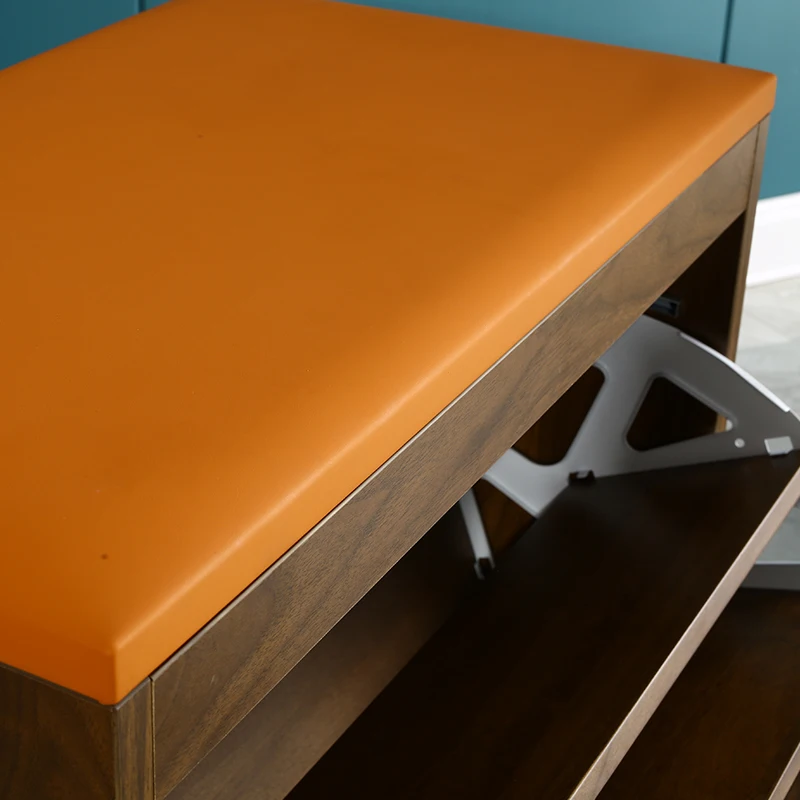 Wooden Shoes Changing Stool Storage Shoe Cubby Shoe Cabinet with Seat