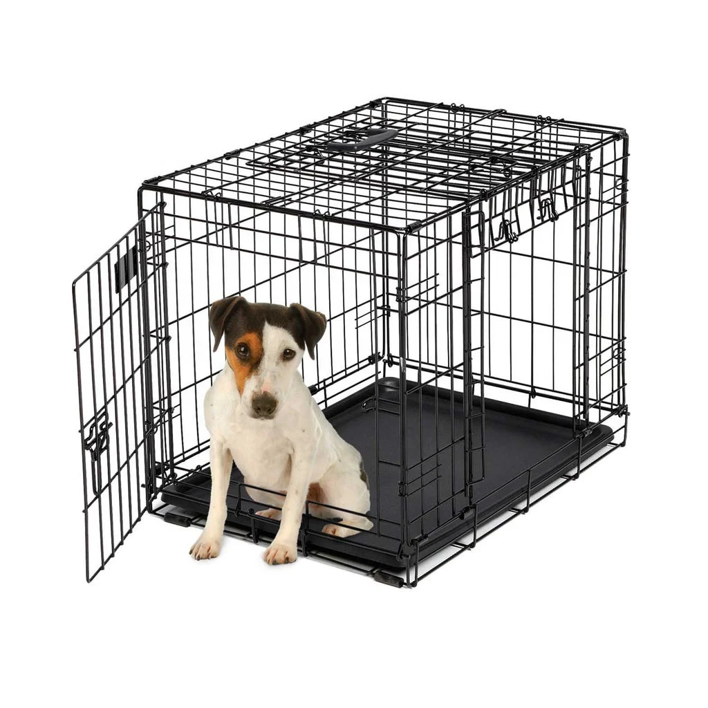high quality double door folding metal dog cage dog crate manufacturer