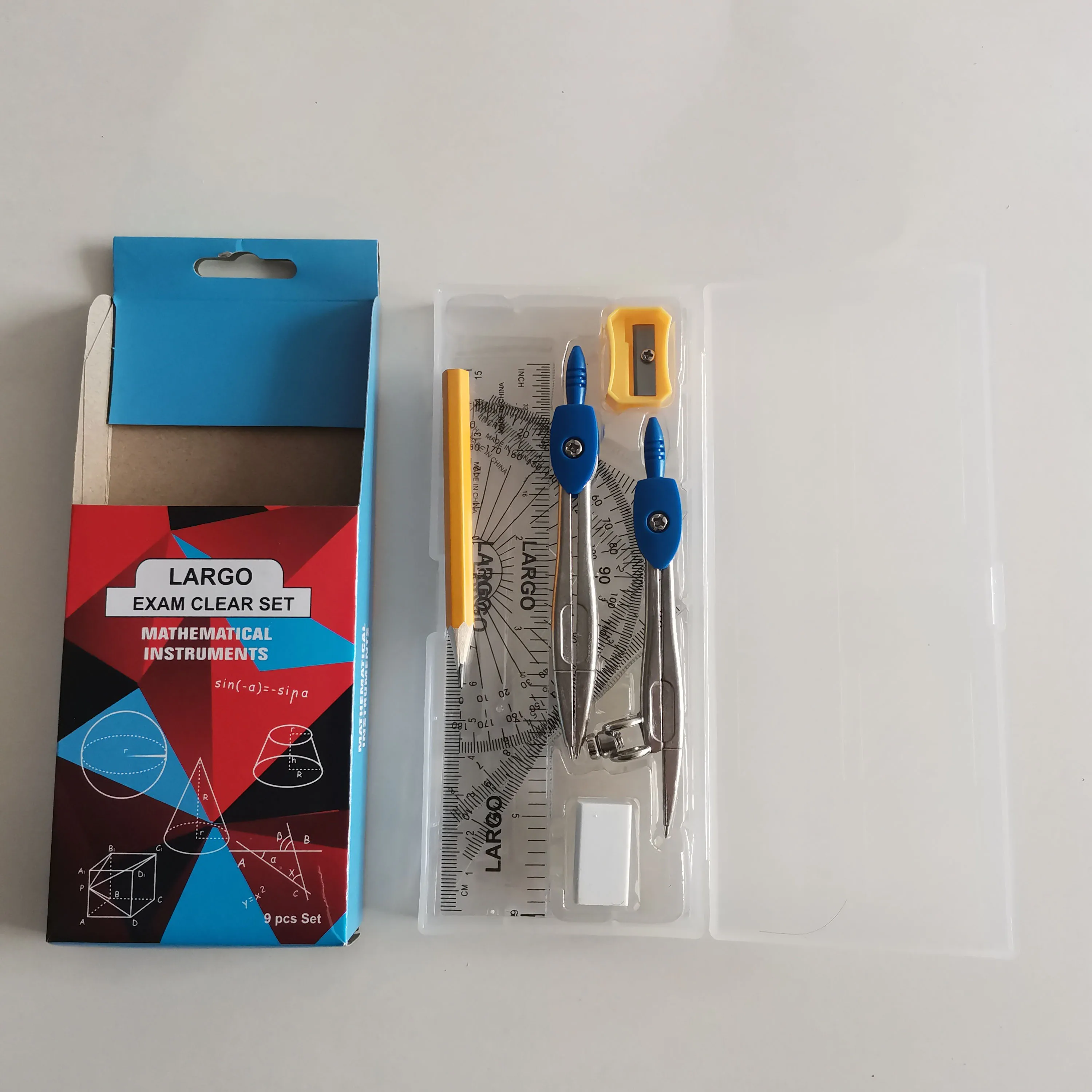 Пластиковая коробка с геометрическим рисунком, прозрачная коробка из полипропилена, пластиковый набор для математики