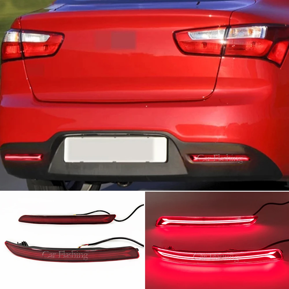 LED Rear Bumper Reflector Light Driving Brake Turn Signl Lamp For KIA RIO Sedan 4 Doors 2012 2013 2014 2015