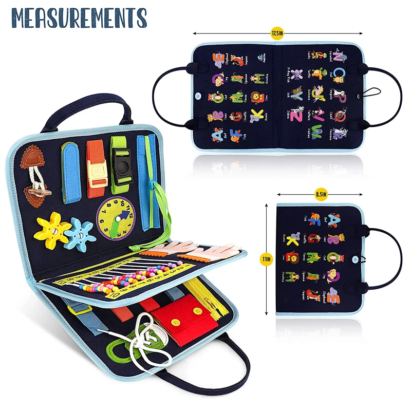 Child Educational Preschool Montessori Sensory Book Busy Board Toys for Airplane and Car Travel