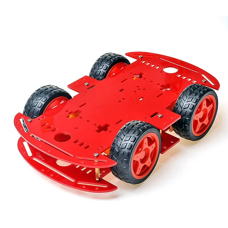 4WD drive programming car robot intelligent tracing line patrol obstacle avoidance car chassis kit diy