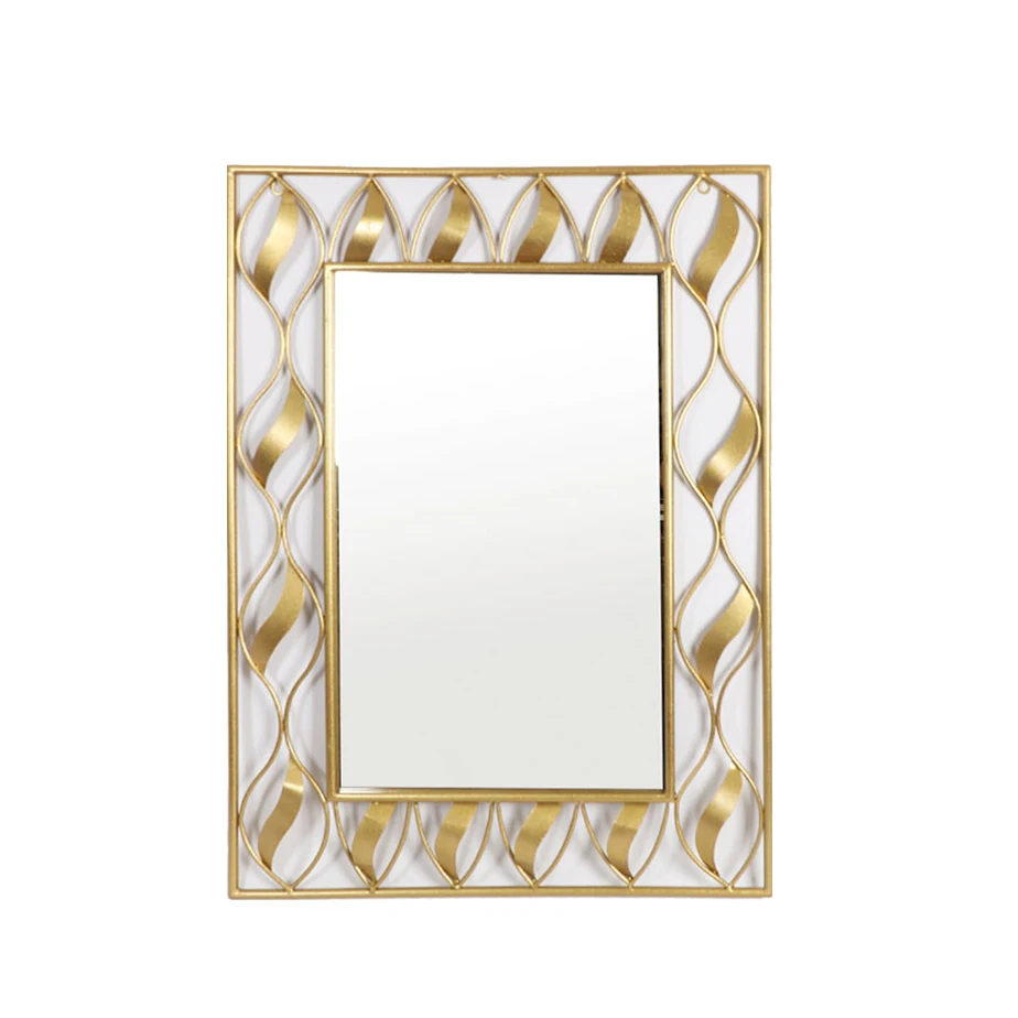 High quality square home decor metal craft gold frame mirror wall decoration mirror