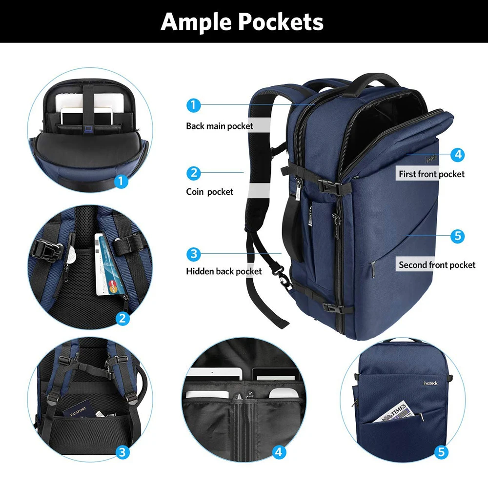 17 inch Laptop Backpack Flight Approved Men travel Backpack Business Bag with luggage belt