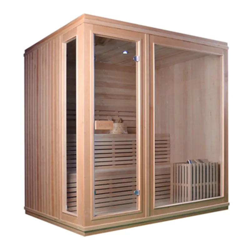 Low Price Hemlock Large Size Traditional  Sauna Indoor Steam Sauna Spa with Stove and Stone for Health Use