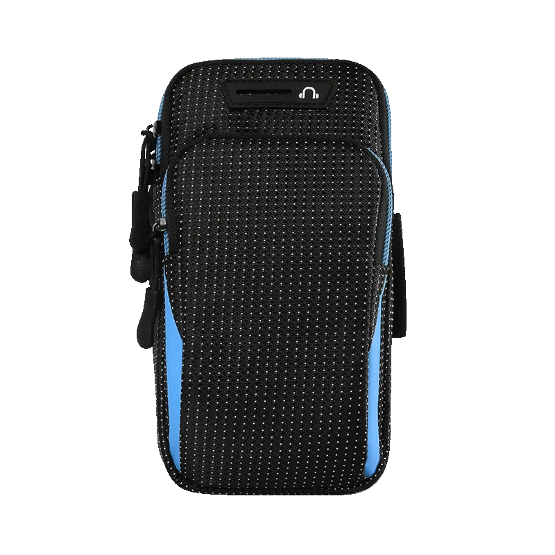 7.5 Inch Outdoor Sports Zipper Phone Armband Double Pockets Starry Sky Patchwork Armbag Sports Fitness Phone Armband Bag