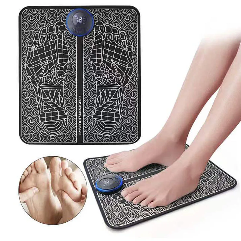 Hot Products Free Sample TENS Massage Pad Feet Muscle Stimulator Massage Mat Electric Vibration EMS Foot Massager