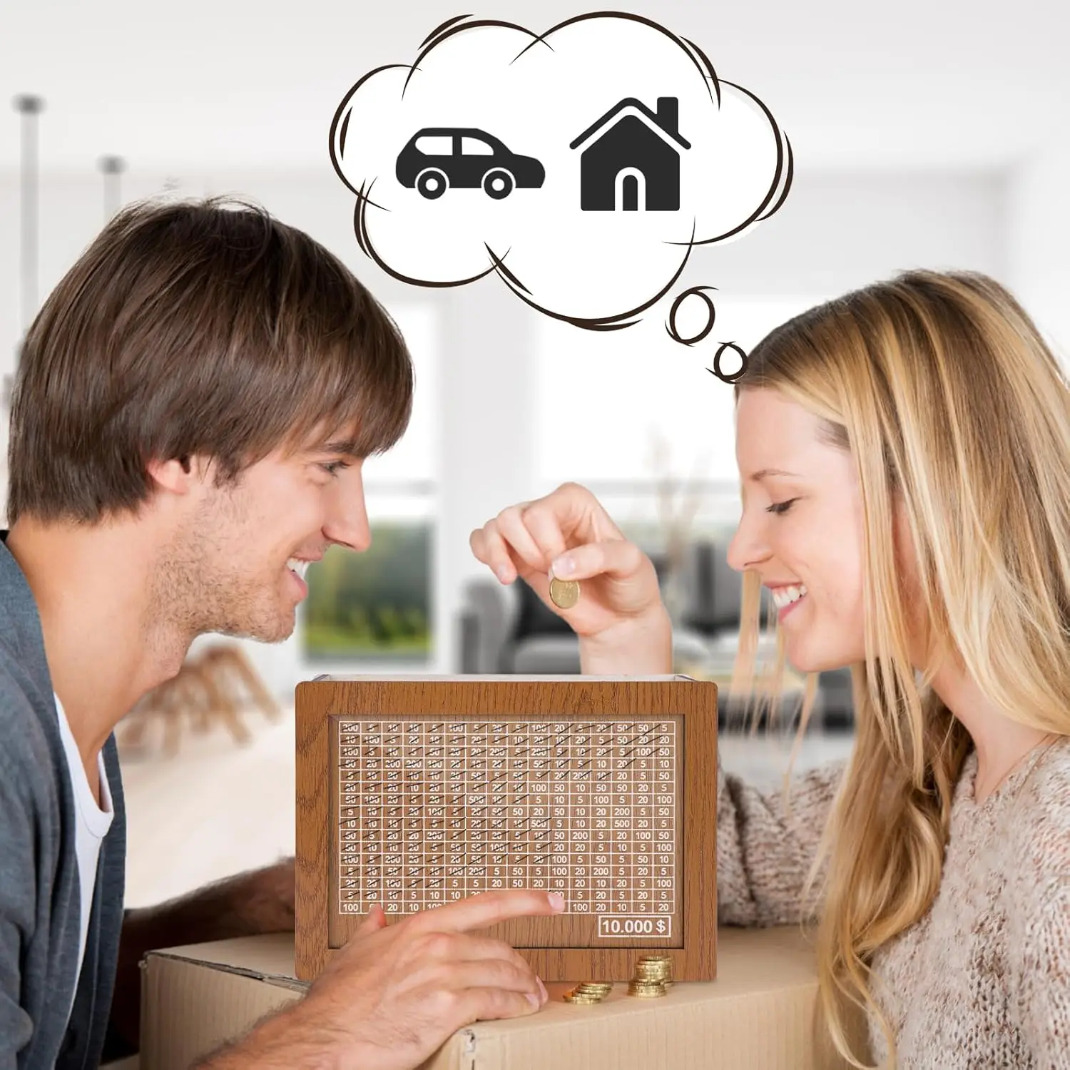 Wooden Cash Saver Money Box With Money Target And Numbers Cash Vault Wooden Savings Box Wooden Coin Bank Money Box With Counter