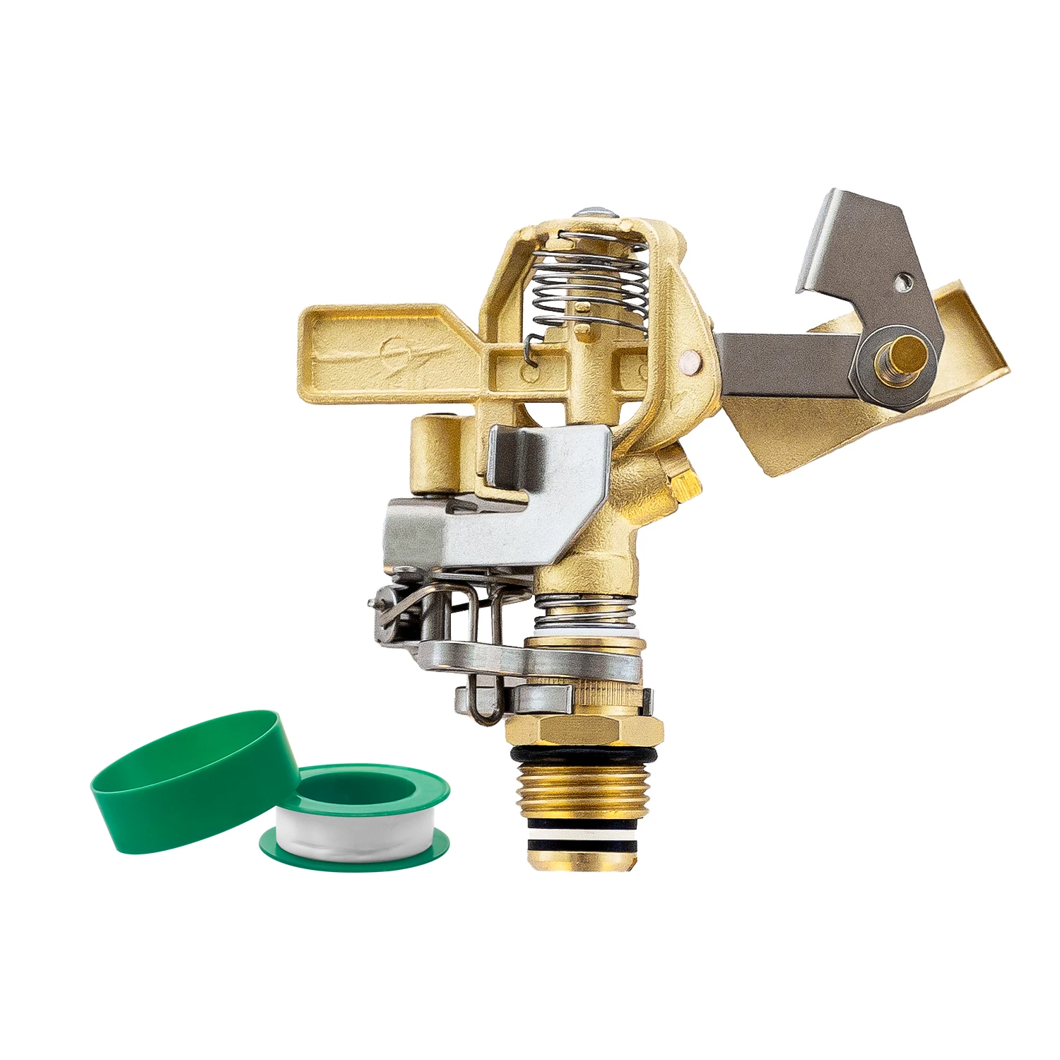 Heavy Duty 1/2 Inch Brass Water Impact Sprinkler Head for garden with one tape