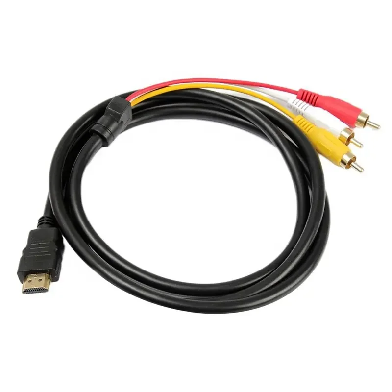 Cable Converter 1080P HDTV  Male Cable To AV 3RCA 3 RCA Male Audio Video Converter Cable Adapter Cord